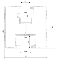Alu PV Montageprofil  40x40 4400mm