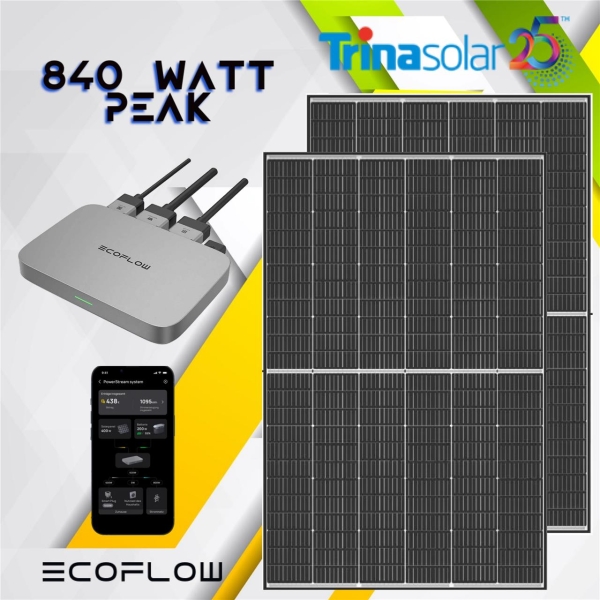 ECOFLOW / TRINA Balkonkraftwerk Set 840 Watt Photovoltaik DIY Anlage