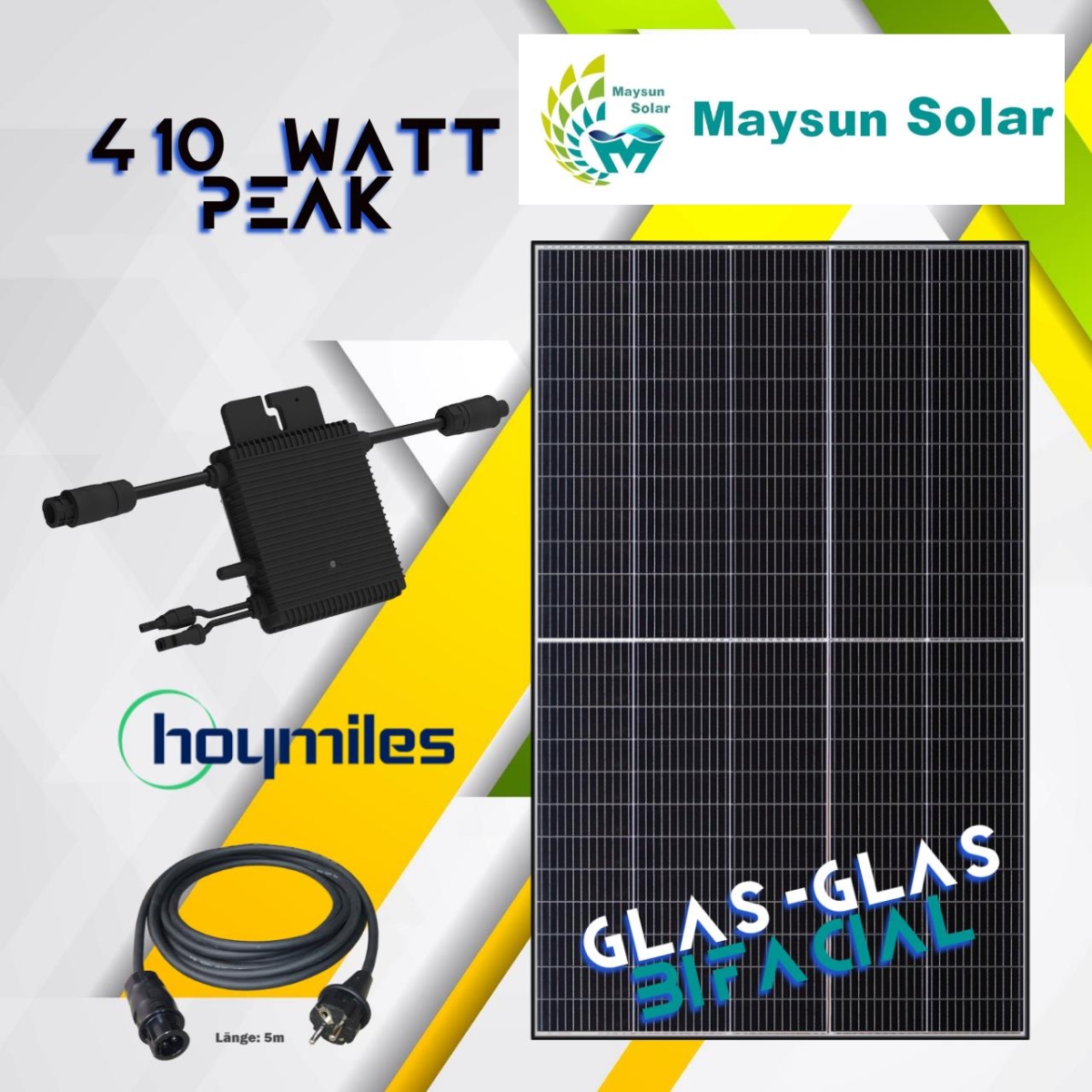 Maysun Balkonkraftwerk Set Watt Glas Glas Bifacial Hoymiles